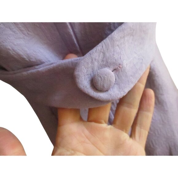 Vintage Women's Dress 8 1970's Mini Lilac Textured Stretch Knit Mod Handmade Med - Picture 6 of 8